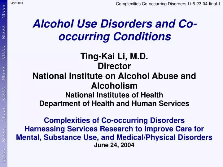 alcohol use disorders and co occurring conditions