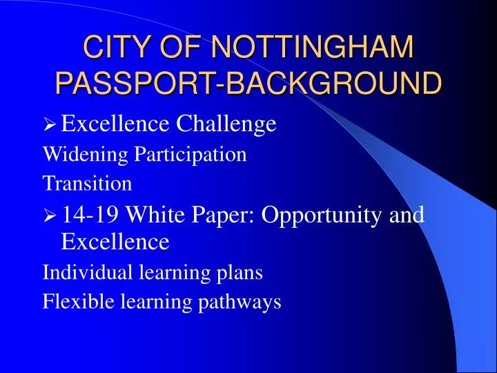 city of nottingham passport background