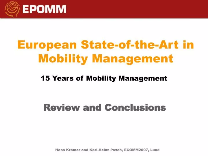 european state of the art in mobility management
