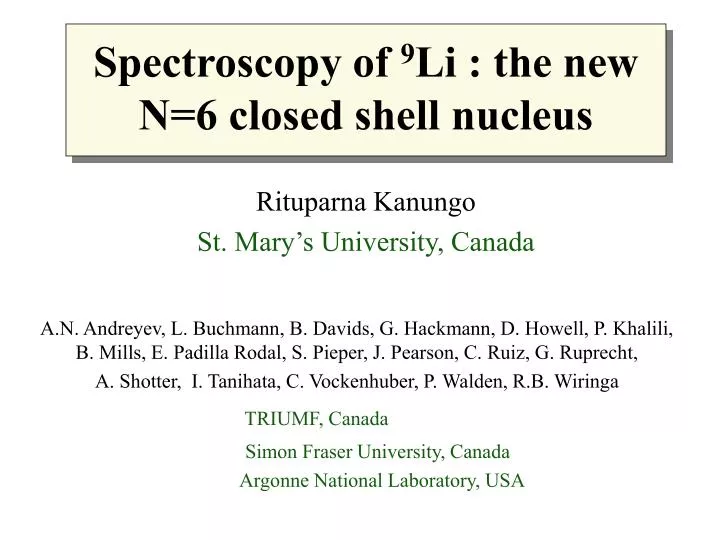 spectroscopy of 9 li the new n 6 closed shell nucleus