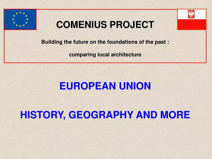comenius project building the future on the foundations of the past comparing local architecture