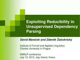 Exploiting Reducibility in Unsupervised Dependency Parsing