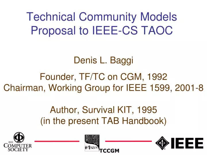 technical community models proposal to ieee cs taoc