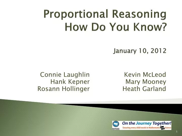 proportional reasoning how do you know january 10 2012