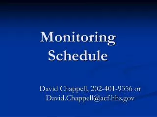 Monitoring Schedule