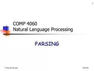 COMP 4060 Natural Language Processing