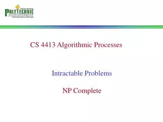 CS 4413 Algorithmic Processes