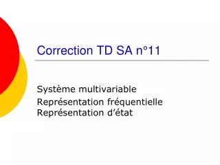 correction td sa n 11