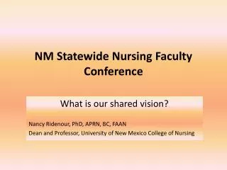 NM Statewide Nursing Faculty Conference