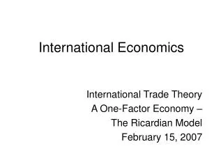 International Economics