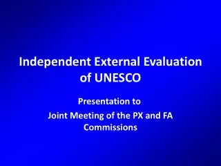 Independent External Evaluation of UNESCO