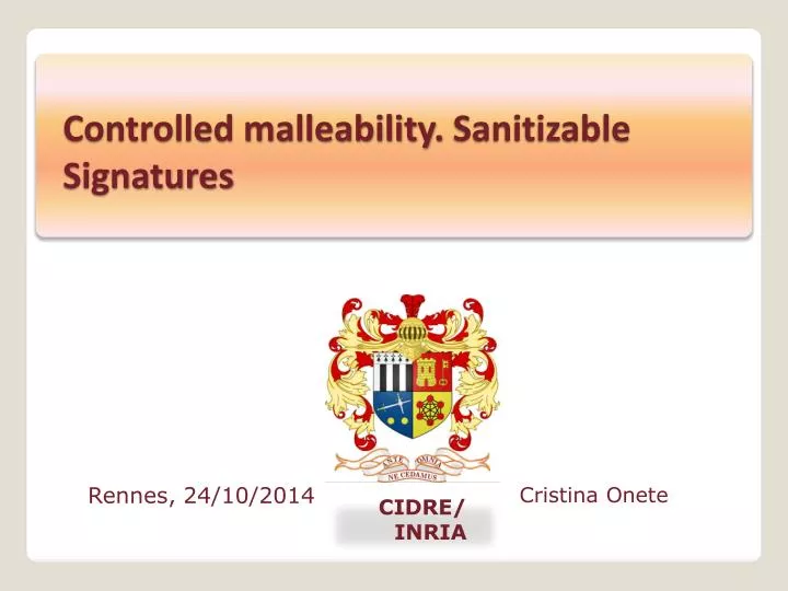 controlled malleability sanitizable signatures