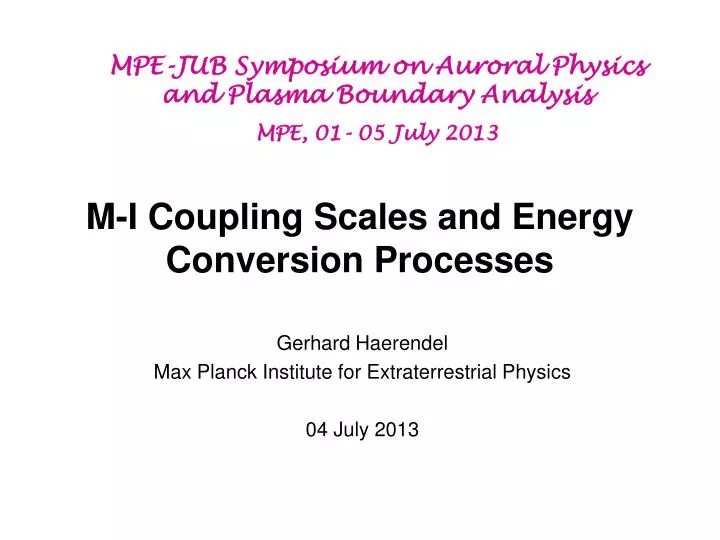 m i coupling scales and energy conversion processes