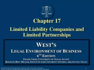 Chapter 17 Limited Liability Companies and Limited Partnerships