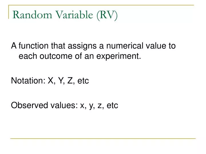 random variable rv