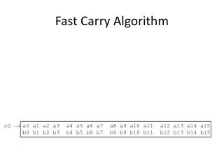 fast carry algorithm