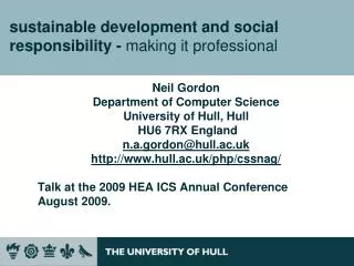 sustainable development and social responsibility - making it professional