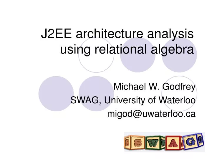 j2ee architecture analysis using relational algebra