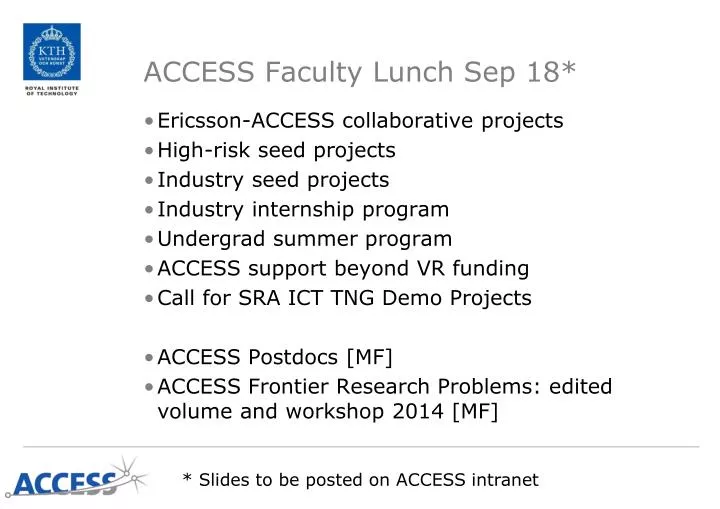 access faculty lunch sep 18