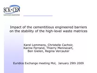 Impact of the cementitious engineered barriers on the stability of the high-level waste matrices