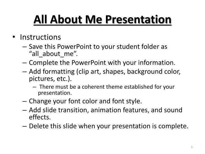 all about me presentation