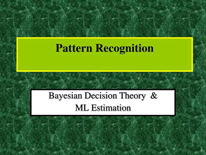 bayesian decision theory ml estimation