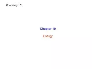 Chapter 10 Energy