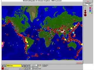 World Earthquakes over M8.0 from 1995-2004