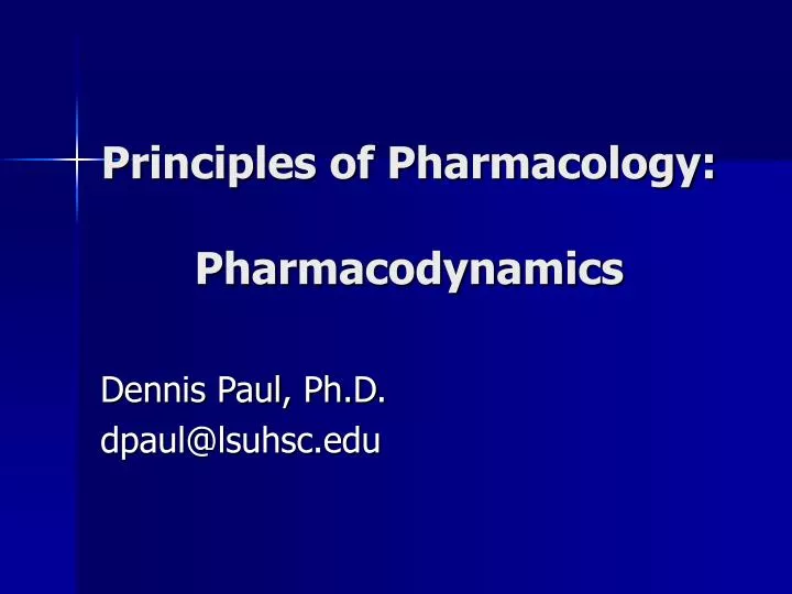 principles of pharmacology pharmacodynamics
