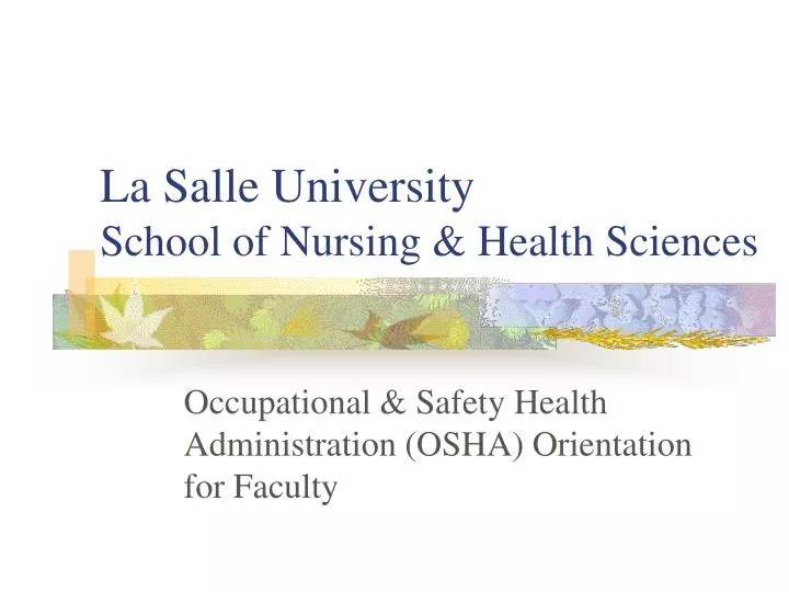 la salle university school of nursing health sciences