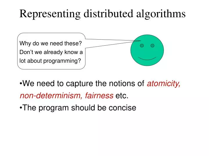 representing distributed algorithms