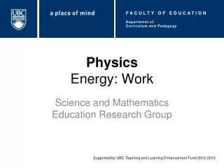 Physics Energy: Work