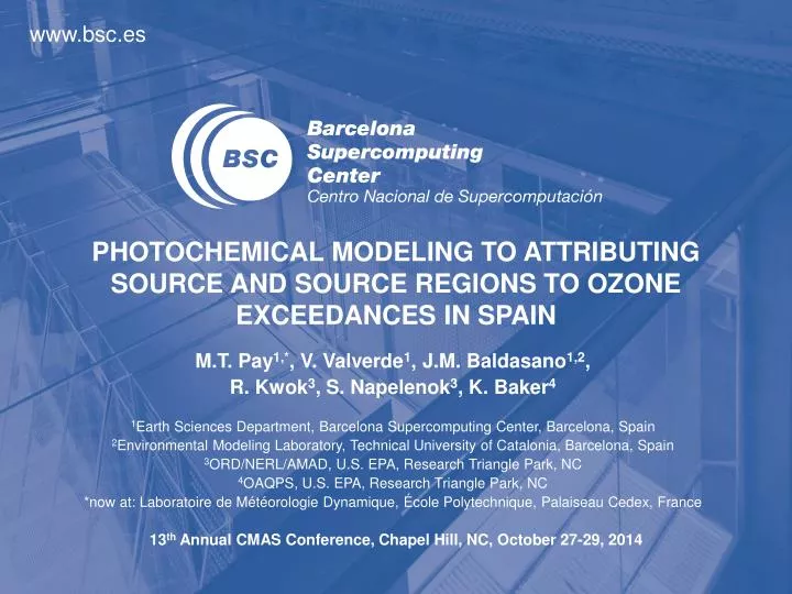 photochemical modeling to attributing source and source regions to ozone exceedances in spain