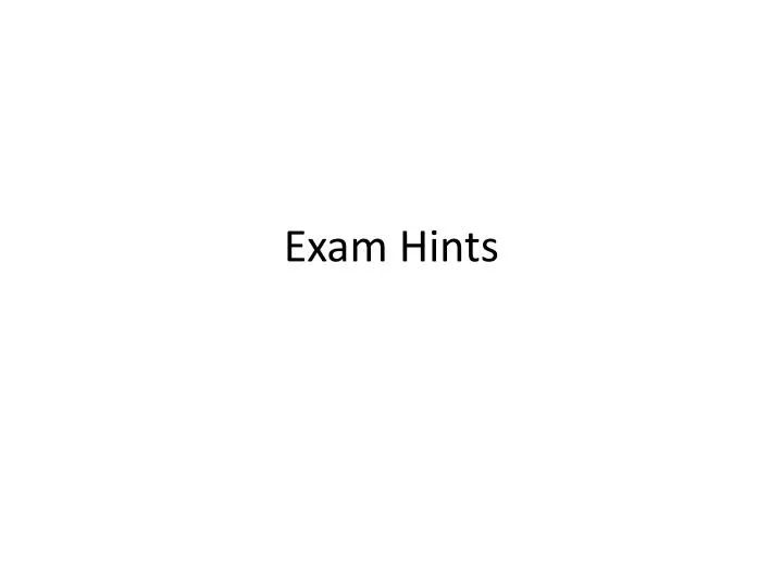 exam hints