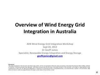 Overview of Wind Energy Grid Integration in Australia