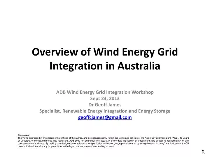 overview of wind energy grid integration in australia