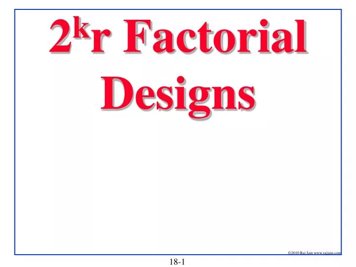 2 k r factorial designs
