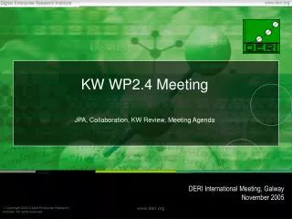 KW WP2.4 Meeting