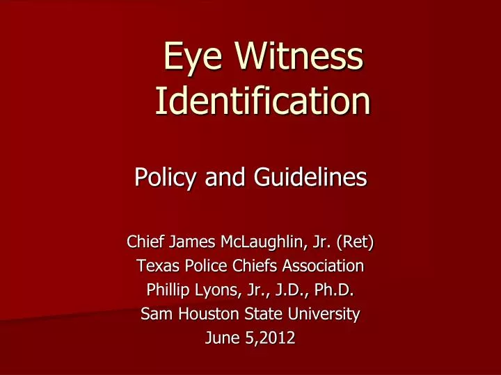eye witness identification