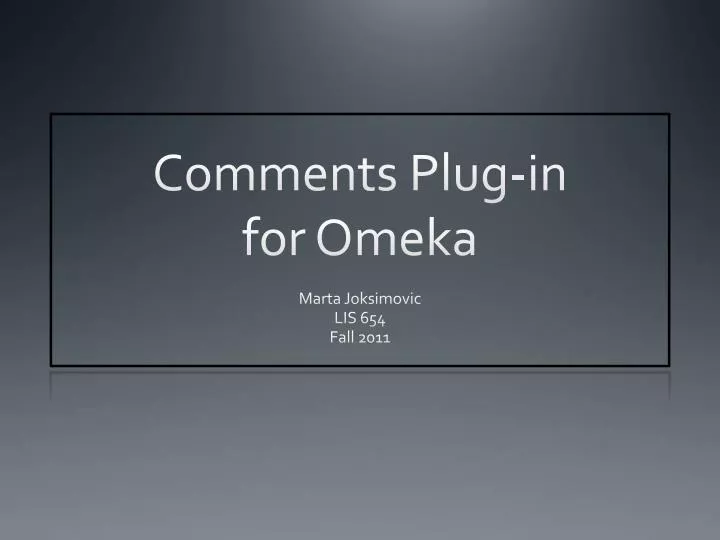 comments plug in for omeka