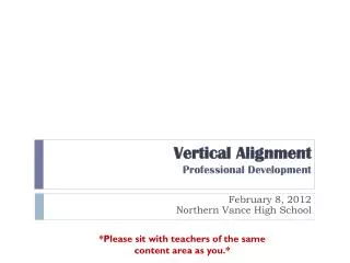 Vertical Alignment Professional Development