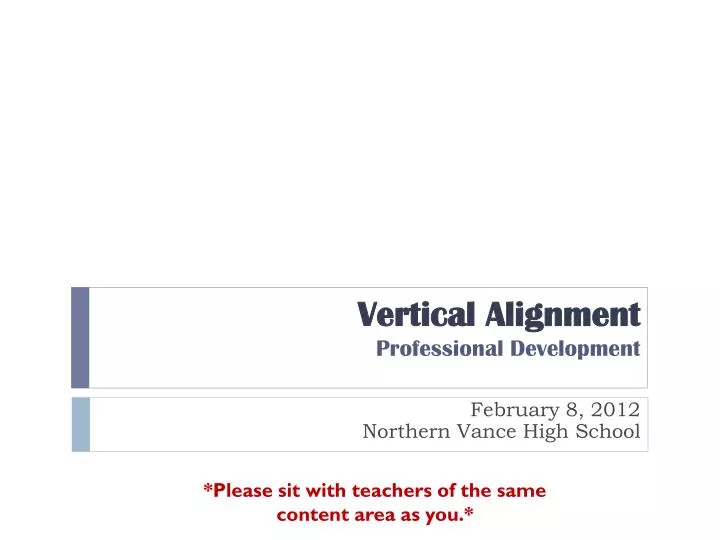 vertical alignment professional development
