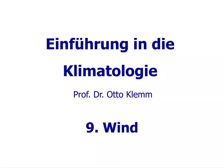 einf hrung in die klimatologie