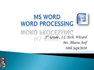 MS word word processing