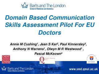 Domain Based Communication Skills Assessment Pilot For EU Doctors