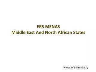 ERS MENAS Middle East And North African States