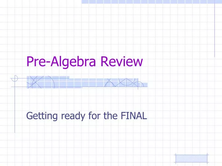 pre algebra review