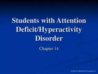 Students with Attention Deficit/Hyperactivity Disorder