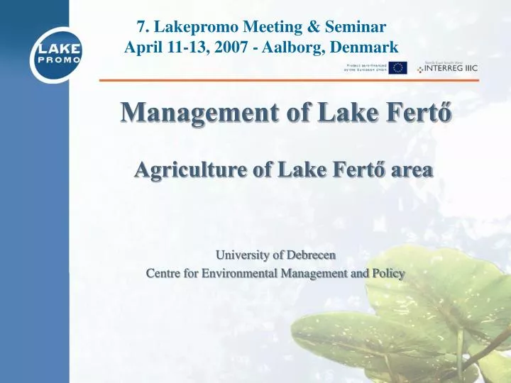agriculture of lake fert area