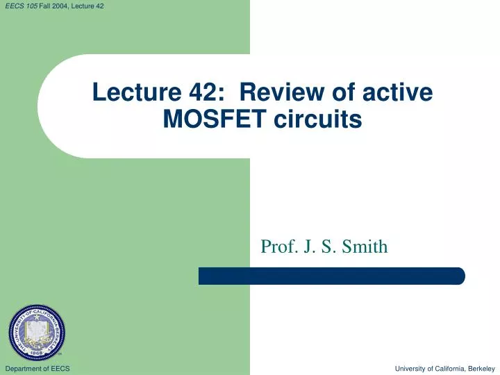 lecture 42 review of active mosfet circuits